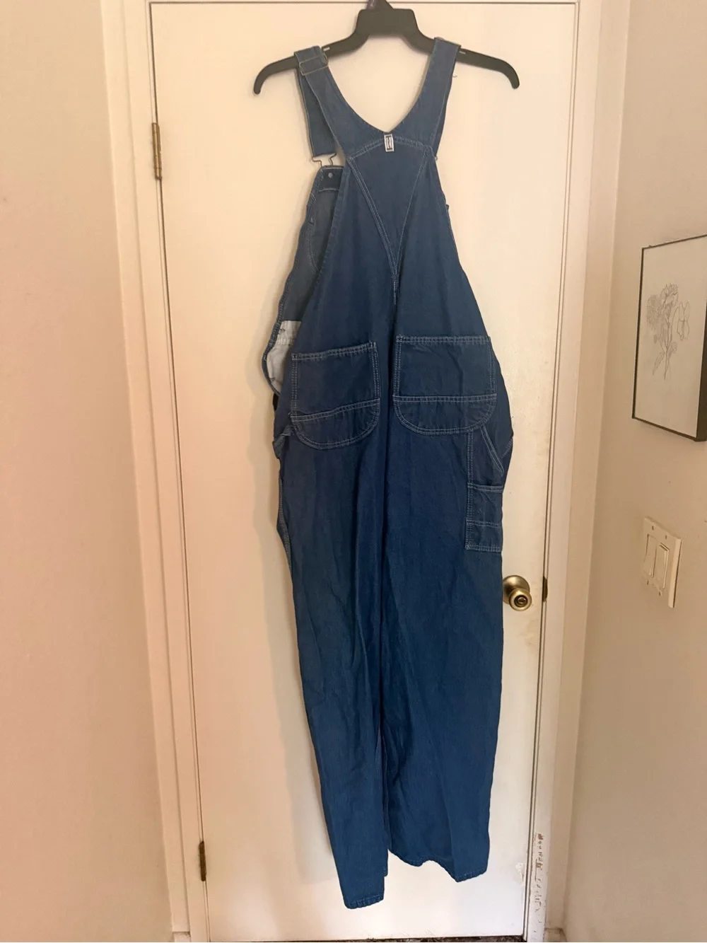 Vintage 90s KEY Imperial Denim Bib Overalls Mens 40x34 Carpenter Workwear - Picture 2 of 6